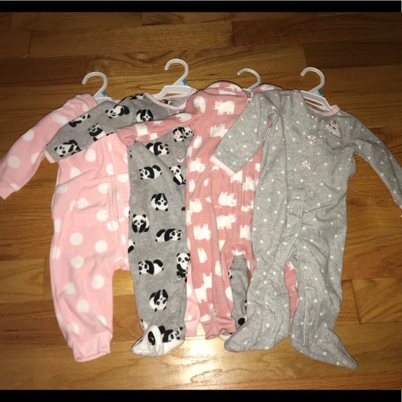 Carter's Other - Set of4 Carters 6 Month Girl Onesie Jammies Pajama